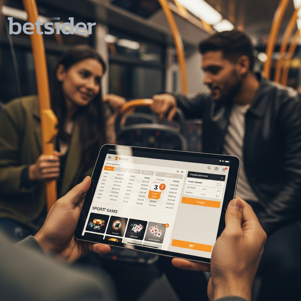 Pessoa a usar a app de apostas num telemóvel.